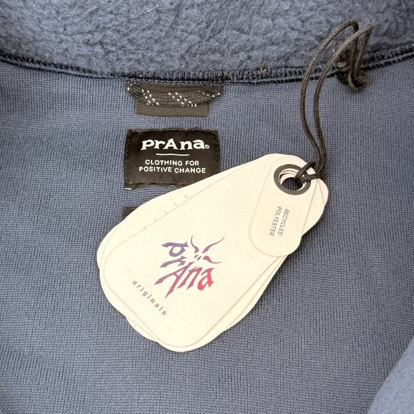 Prana Hurricane FZ Fleece Zip Up Jacket Mens Sz XXL Blue Stormy Night Geo Print - Picture 7 of 9